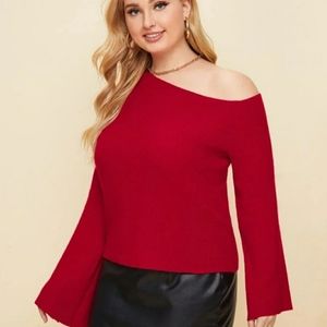 Plus size off the shoulder top